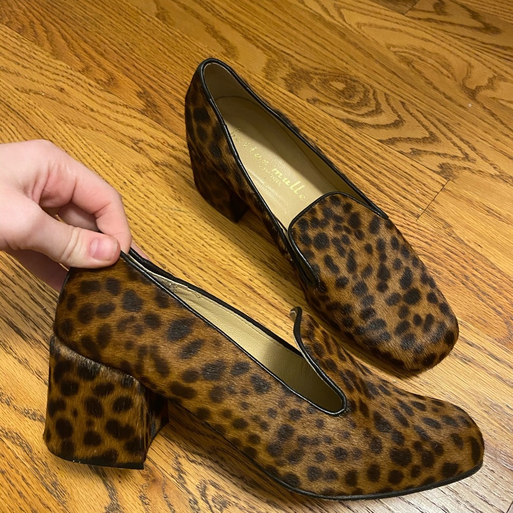 Calf-hair Bettye Muller loafer heels, EUC, 37
